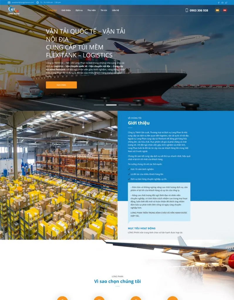 Website Vận tải Long Phan
