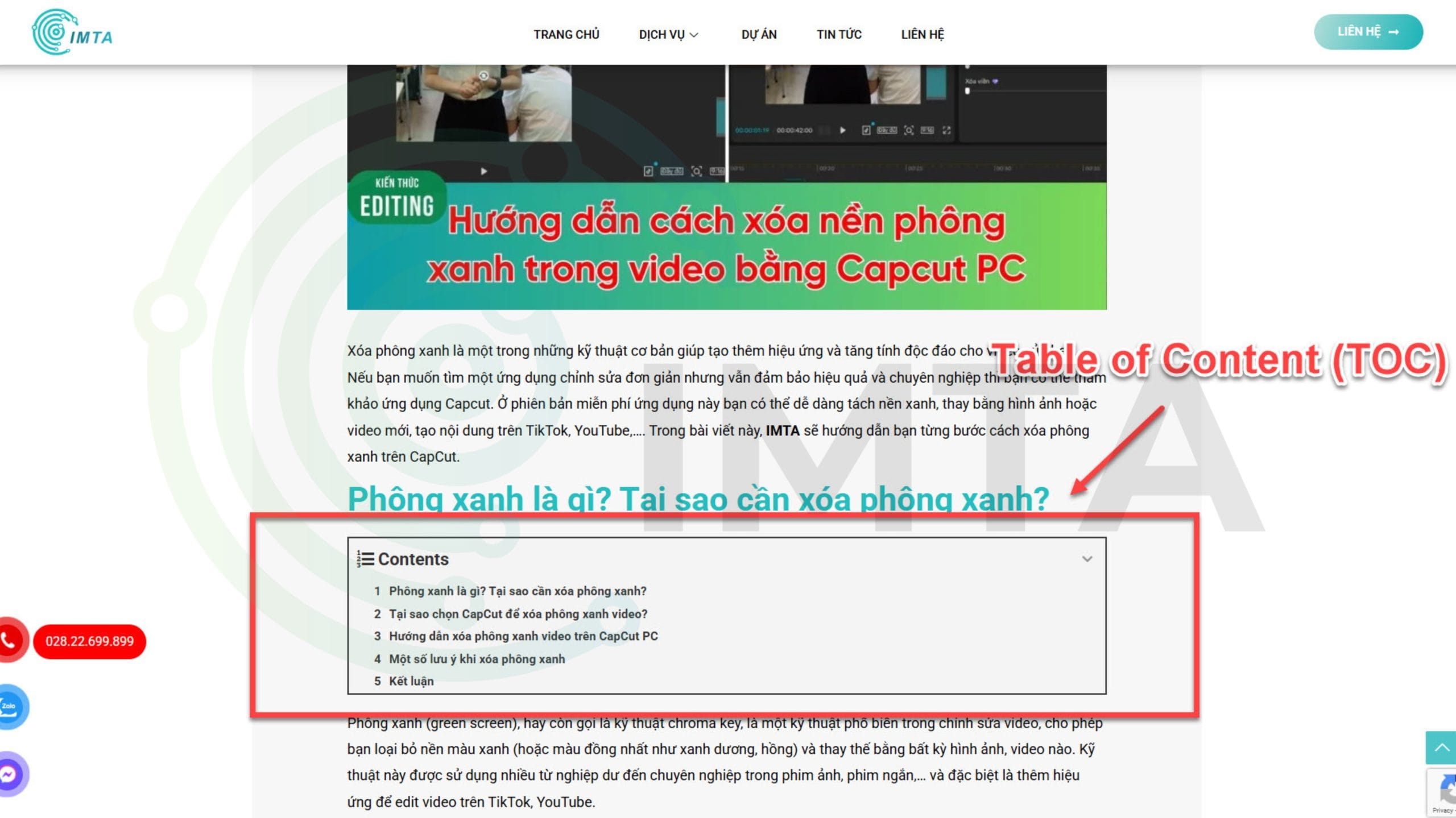Tổng quan về Table of Content (TOC)