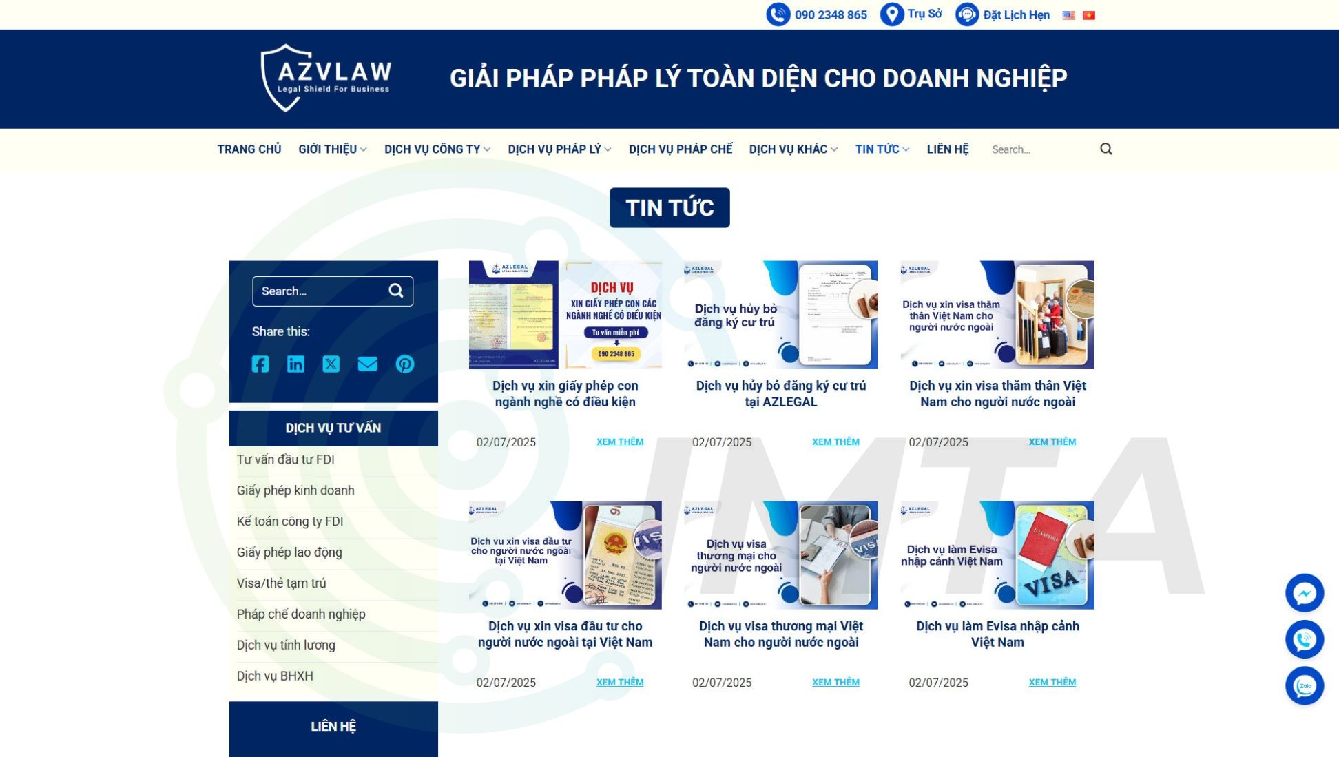 Thiết kế Website công ty Luật có trang Blog tin tức
