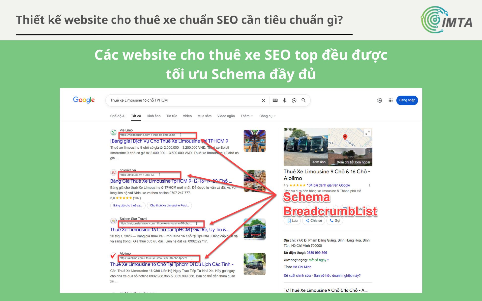Thiết kế Website cho thuê xe chuẩn SEO  cần tối ưu cả Schema Markup