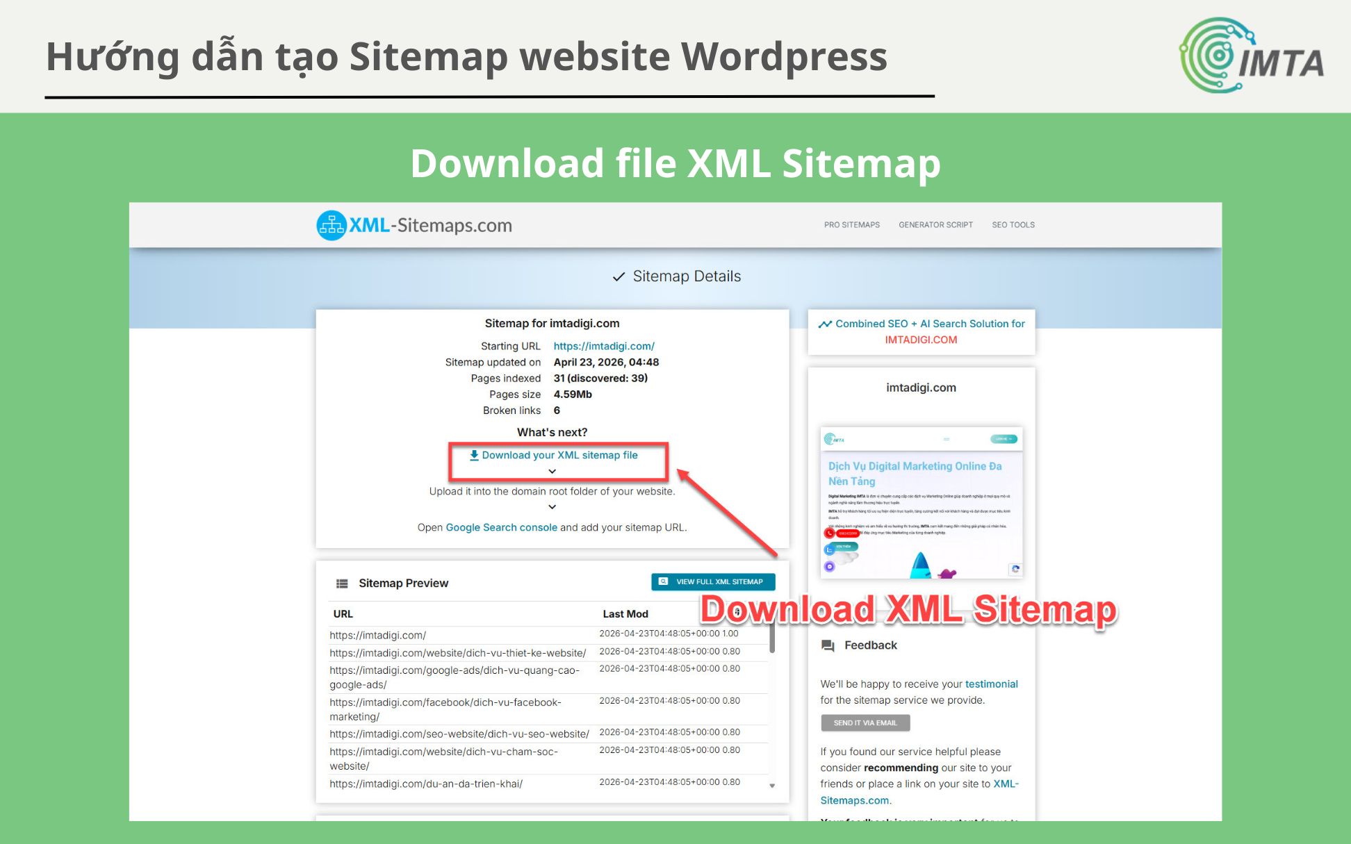 Download file XML Sitemap