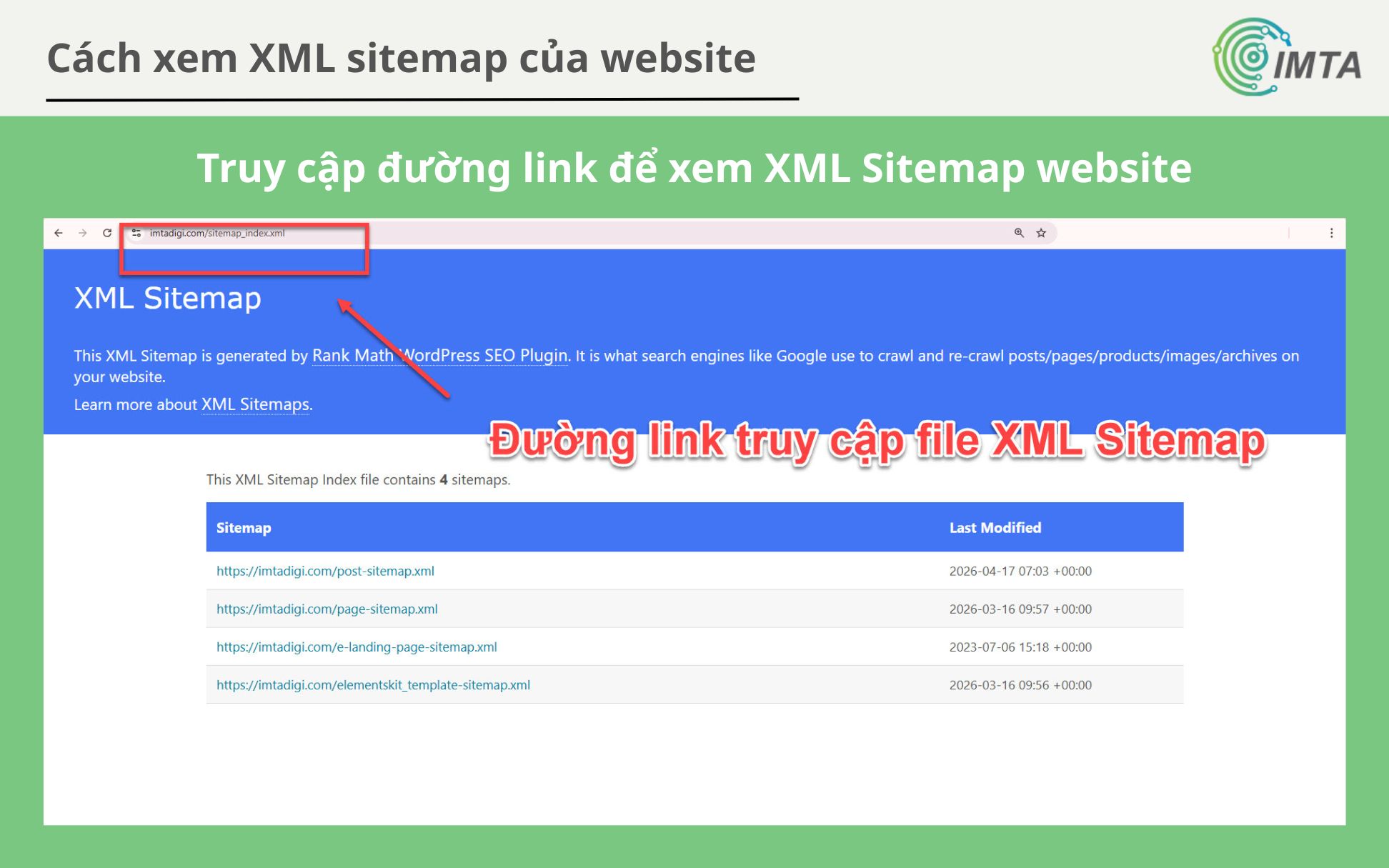 Cách xem XML sitemap của website