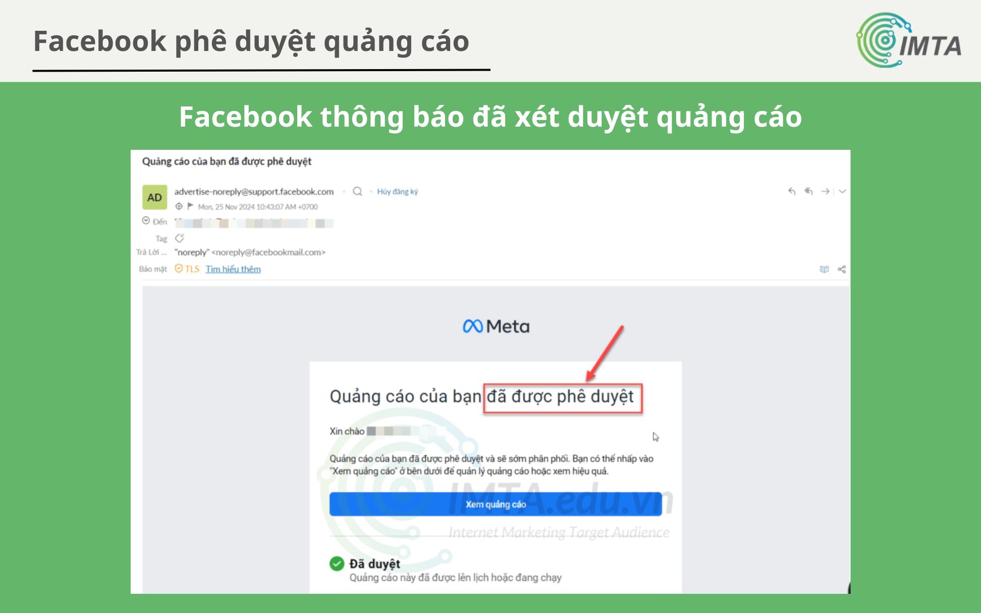 Facebook phê duyệt quảng cáo