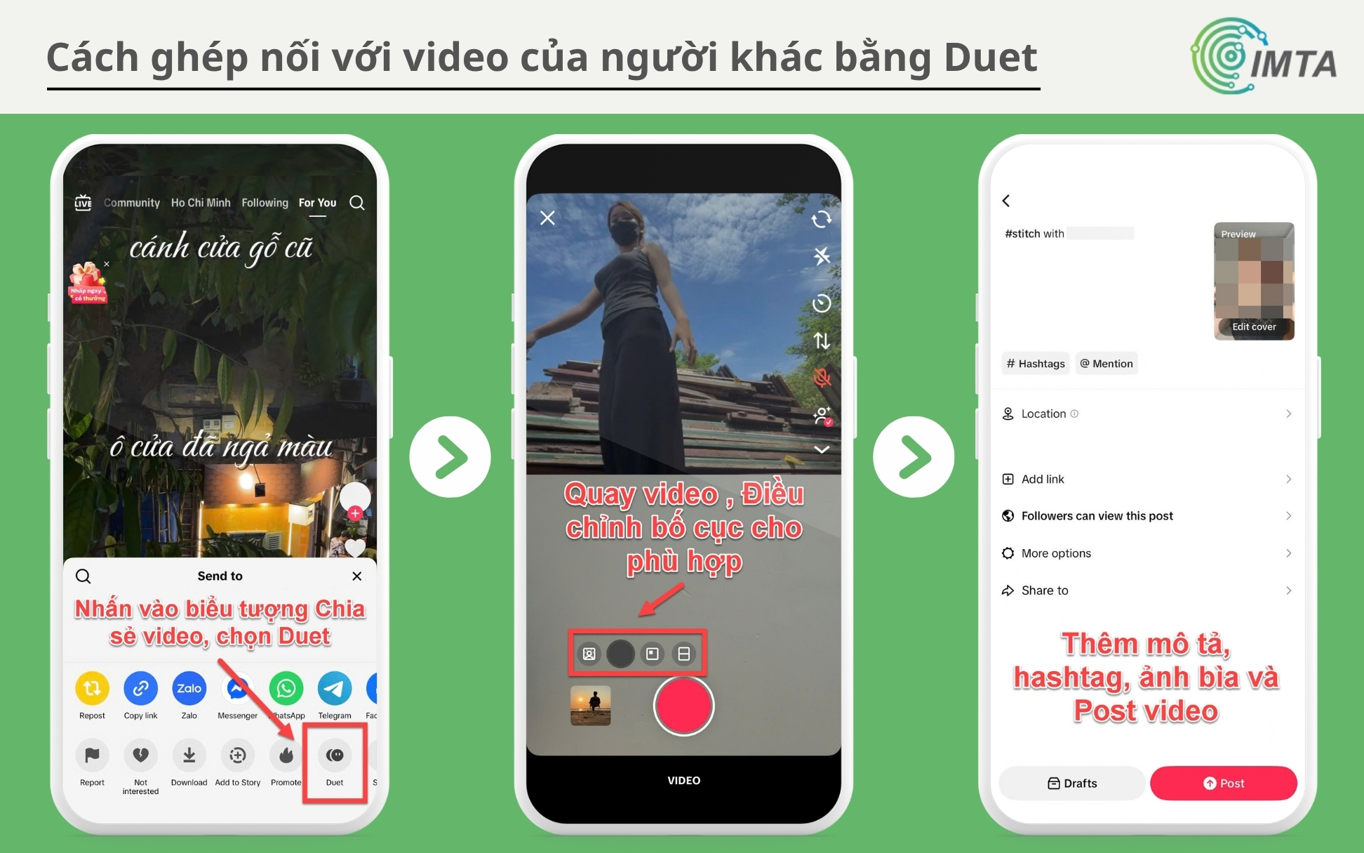 Cách ghép nối với video của người khác bằng Duet