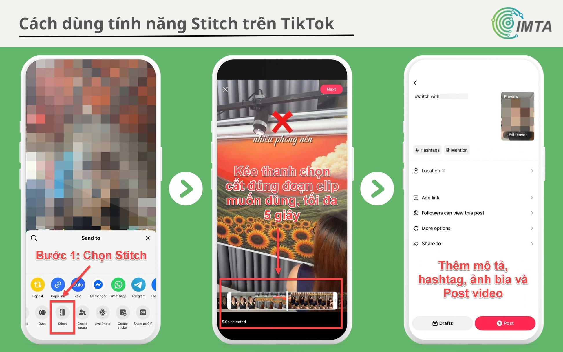 Cách sử dụng Stitch để ghép video TikTok