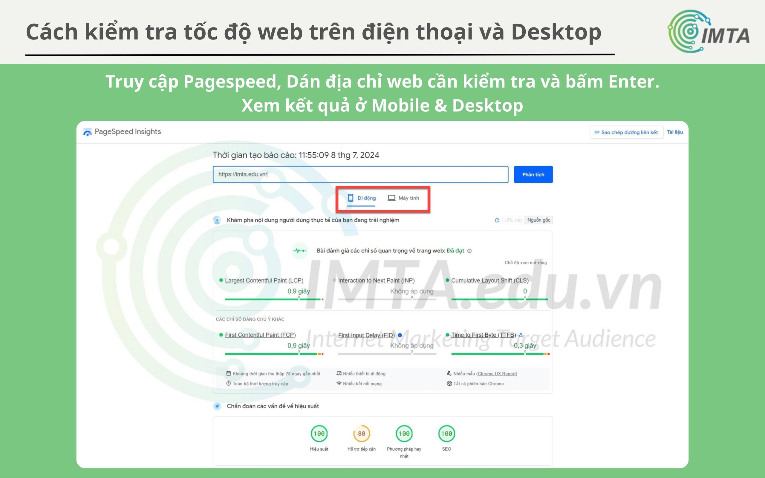 Cách kiểm tra tốc độ web trên điện thoại và Desktop